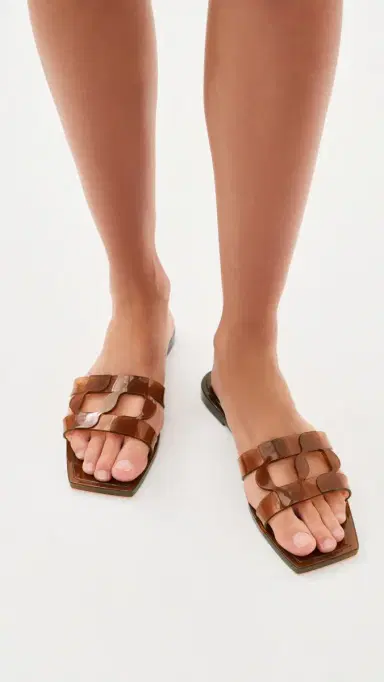Simkhai Monogram Jelly Flat Slides Saddle 37 | Thumbnail 3 Simkhai Monogram Jelly Flat Slides Saddle 37 | Thumbnail 3