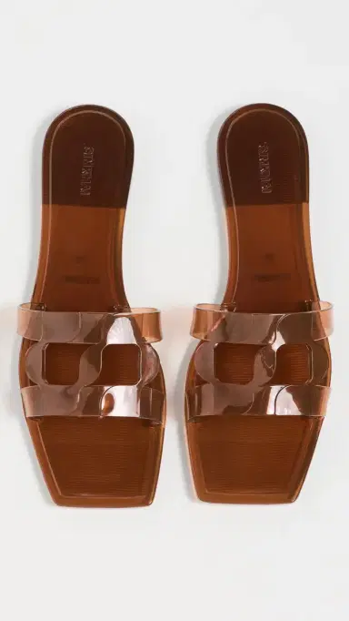Simkhai Monogram Jelly Flat Slides Saddle 37 | Thumbnail 5 Simkhai Monogram Jelly Flat Slides Saddle 37 | Thumbnail 5