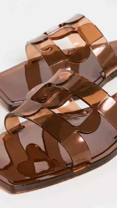 Simkhai Monogram Jelly Flat Slides Saddle 37 | Thumbnail 6 Simkhai Monogram Jelly Flat Slides Saddle 37 | Thumbnail 6