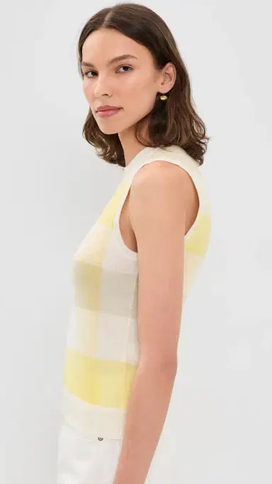 Vince Plaid Crew Neck Shell Tank | Thumbnail 4 Vince Plaid Crew Neck Shell Tank | Thumbnail 4
