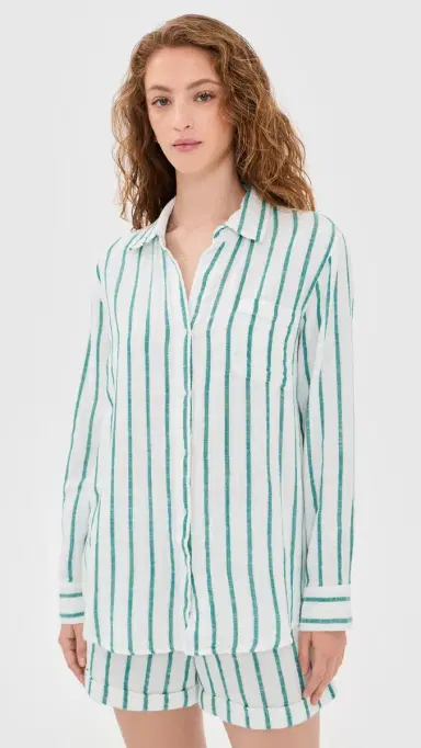 Z Supply Saturdays Stripe Shirt Rainforest | Thumbnail 3 Z Supply Saturdays Stripe Shirt Rainforest | Thumbnail 3