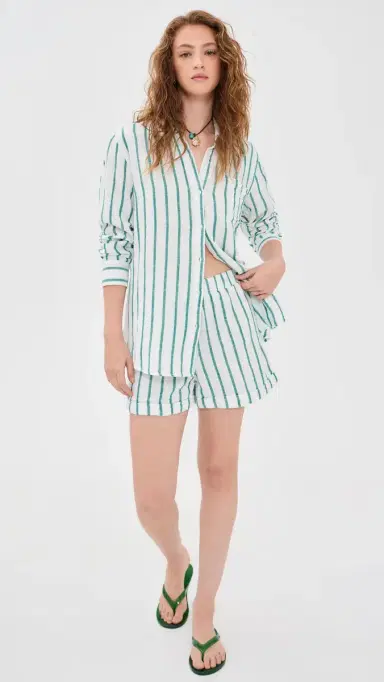 Z Supply Saturdays Stripe Shirt Rainforest | Thumbnail 6 Z Supply Saturdays Stripe Shirt Rainforest | Thumbnail 6