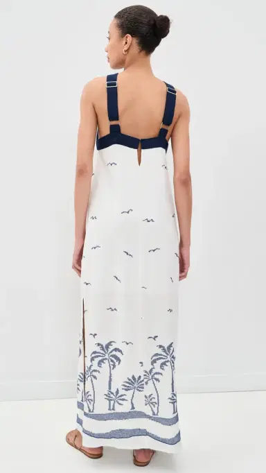 Dress To Nautical Embroidered Maxi Dress Off-White Nautical | Thumbnail 3 Dress To Nautical Embroidered Maxi Dress Off-White Nautical | Thumbnail 3
