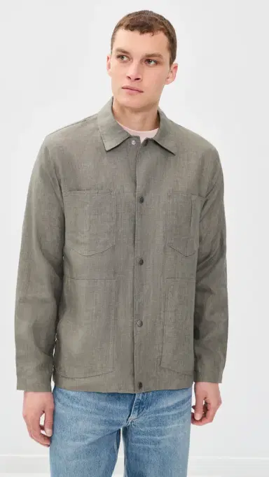 rag & bone Calder inen Workwear Jacket Grey | Thumbnail 2 rag & bone Calder inen Workwear Jacket Grey | Thumbnail 2