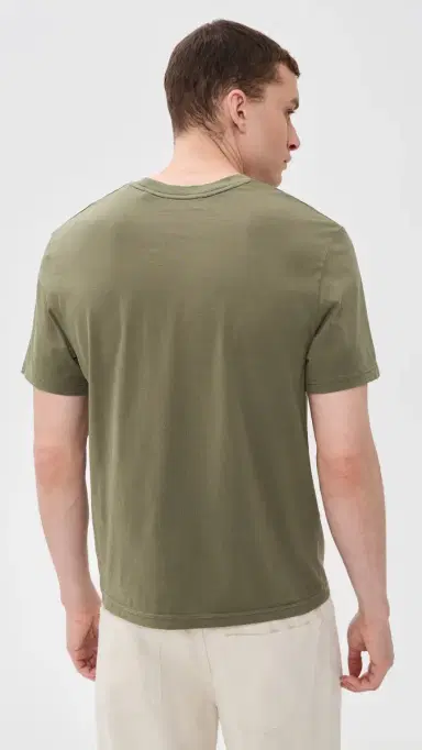 FRAME Short Sleeve Light Cotton Tee Antique Green | Thumbnail 3 FRAME Short Sleeve Light Cotton Tee Antique Green | Thumbnail 3