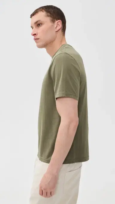 FRAME Short Sleeve Light Cotton Tee Antique Green | Thumbnail 4 FRAME Short Sleeve Light Cotton Tee Antique Green | Thumbnail 4