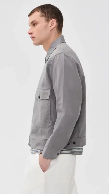 Universal Works Slub inen Jacket Mid Grey | Thumbnail 4 Universal Works Slub inen Jacket Mid Grey | Thumbnail 4