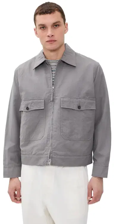 Universal Works Slub inen Jacket Mid Grey | Thumbnail 1 Universal Works Slub inen Jacket Mid Grey | Thumbnail 1