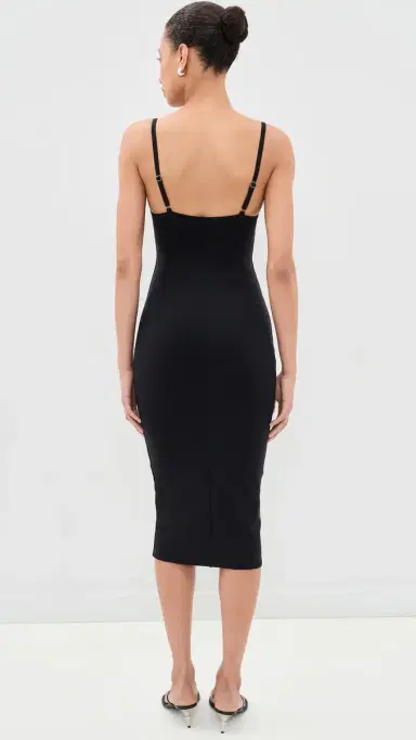 Fleur du Mal Le Stretch icro U-Plunge Midi Dress Black | Thumbnail 3 Fleur du Mal Le Stretch icro U-Plunge Midi Dress Black | Thumbnail 3