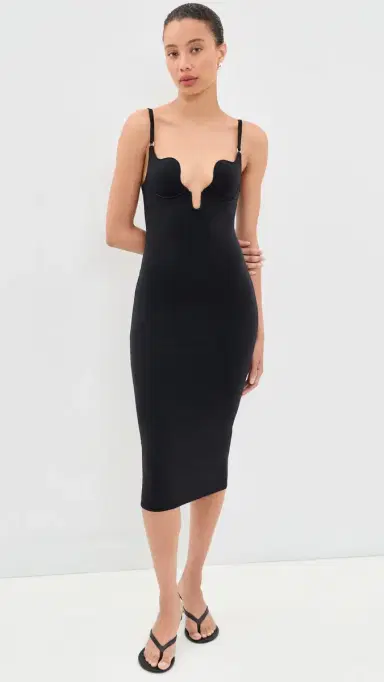 Fleur du Mal Le Stretch icro U-Plunge Midi Dress Black | Thumbnail 5 Fleur du Mal Le Stretch icro U-Plunge Midi Dress Black | Thumbnail 5