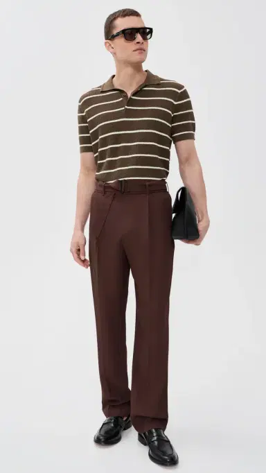 Simkhai Calum Polo Chocolate Stripe | Thumbnail 5 Simkhai Calum Polo Chocolate Stripe | Thumbnail 5
