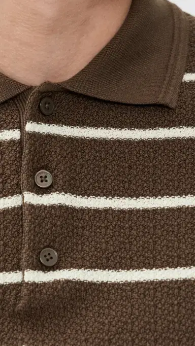 Simkhai Calum Polo Chocolate Stripe | Thumbnail 6 Simkhai Calum Polo Chocolate Stripe | Thumbnail 6