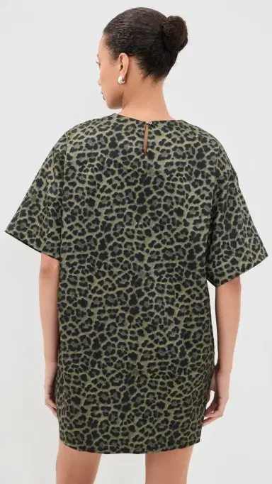 Marques'Almeida Bonded Satin T-Shirt Dress Green Leo | Thumbnail 3 Marques'Almeida Bonded Satin T-Shirt Dress Green Leo | Thumbnail 3