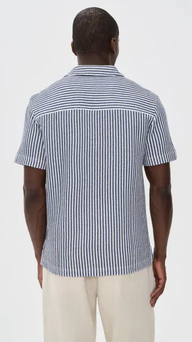 Madewell x hopbop Crochet Knit Button Down hirt Deep Water | Thumbnail 3 Madewell x hopbop Crochet Knit Button Down hirt Deep Water | Thumbnail 3
