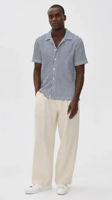 Madewell x hopbop Crochet Knit Button Down hirt Deep Water | Thumbnail 5 Madewell x hopbop Crochet Knit Button Down hirt Deep Water | Thumbnail 5
