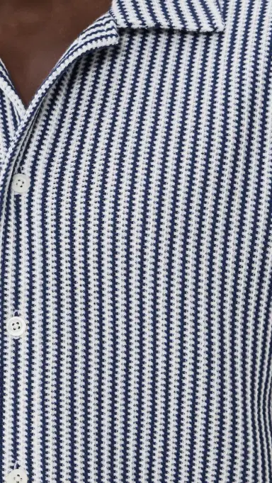 Madewell x hopbop Crochet Knit Button Down hirt Deep Water | Thumbnail 6 Madewell x hopbop Crochet Knit Button Down hirt Deep Water | Thumbnail 6