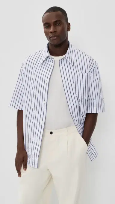 AMI Striped Camp Collar Shirt | Thumbnail 3 AMI Striped Camp Collar Shirt | Thumbnail 3