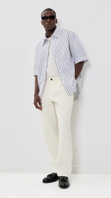 AMI Striped Camp Collar Shirt | Thumbnail 6 AMI Striped Camp Collar Shirt | Thumbnail 6