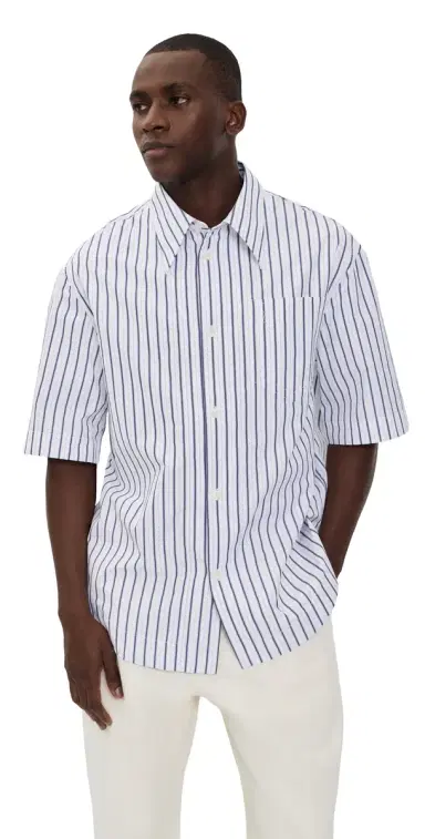 AMI Striped Camp Collar Shirt | Thumbnail 1 AMI Striped Camp Collar Shirt | Thumbnail 1