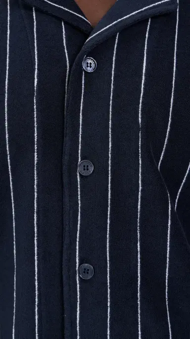 Orlebar Brown Hawkin tripe Towelling Shirt Night Iris/White and | Thumbnail 5 Orlebar Brown Hawkin tripe Towelling Shirt Night Iris/White and | Thumbnail 5
