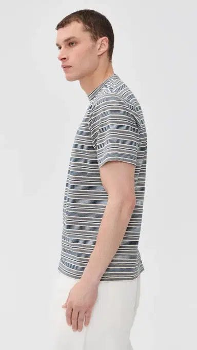 Universal Works triped Core Tee Grey | Thumbnail 4 Universal Works triped Core Tee Grey | Thumbnail 4