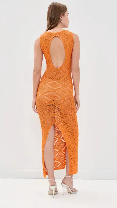 Dur Doux Aperol Diamond Maxi Dress Aperol | Thumbnail 3 Dur Doux Aperol Diamond Maxi Dress Aperol | Thumbnail 3