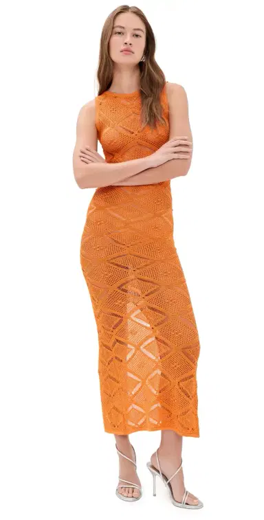 Dur Doux Aperol Diamond Maxi Dress Aperol | Thumbnail 1 Dur Doux Aperol Diamond Maxi Dress Aperol | Thumbnail 1