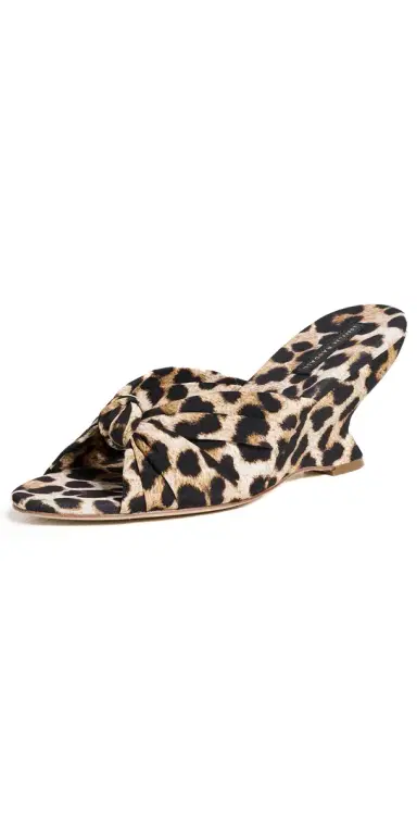 Loeffler Randall Marsy Angled Wedge Sandals Leopard 7 | Thumbnail 1 Loeffler Randall Marsy Angled Wedge Sandals Leopard 7 | Thumbnail 1