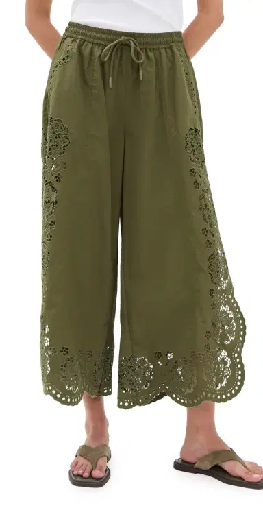 Sea Vittoria Eyelet Pants Olive | Thumbnail 1 Sea Vittoria Eyelet Pants Olive | Thumbnail 1