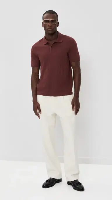 Vince Drop Needle tripe Polo Deep atin | Thumbnail 5 Vince Drop Needle tripe Polo Deep atin | Thumbnail 5