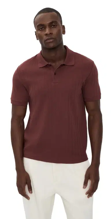 Vince Drop Needle tripe Polo Deep atin | Thumbnail 1 Vince Drop Needle tripe Polo Deep atin | Thumbnail 1