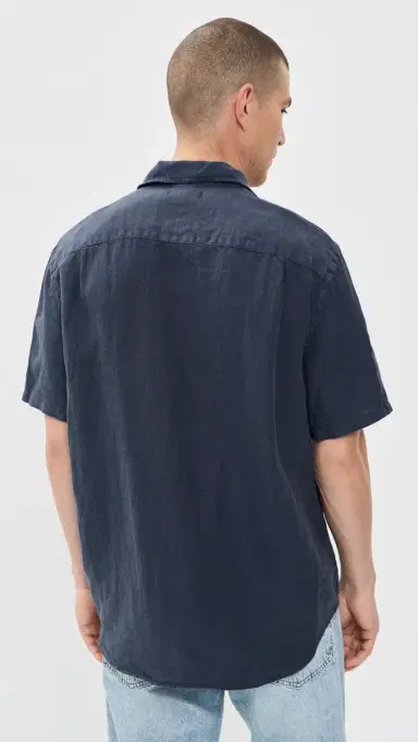 Madewell Short Sleeve Linen Shirt Ink | Thumbnail 3 Madewell Short Sleeve Linen Shirt Ink | Thumbnail 3