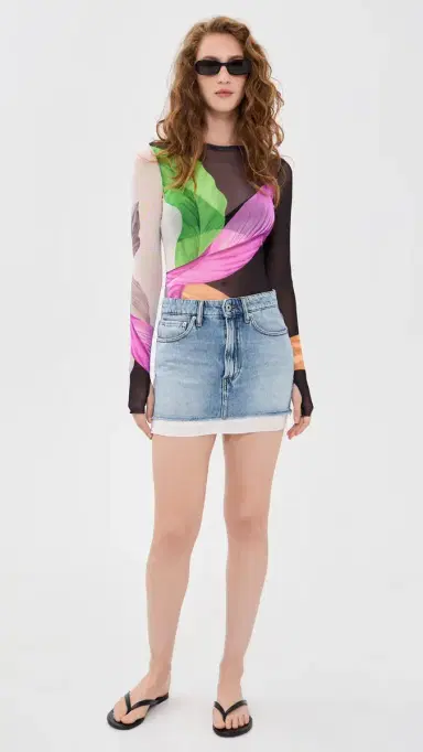 AFRM Kaylee Mesh Top Summer Feathers L | Thumbnail 5 AFRM Kaylee Mesh Top Summer Feathers L | Thumbnail 5