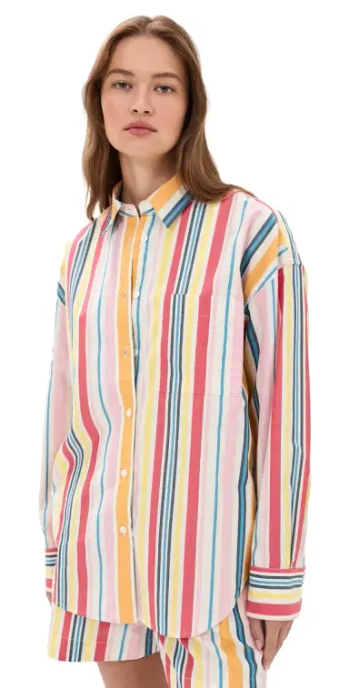 Faherty Coastal Poplin Relaxed Button Down Shirt unset Parade | Thumbnail 1 Faherty Coastal Poplin Relaxed Button Down Shirt unset Parade | Thumbnail 1