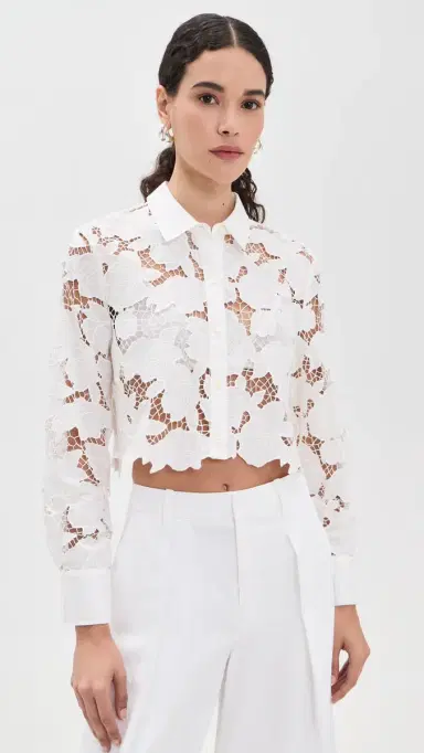 L'AGENCE eychelle Cropped Button Down Shirt | Thumbnail 2 L'AGENCE eychelle Cropped Button Down Shirt | Thumbnail 2