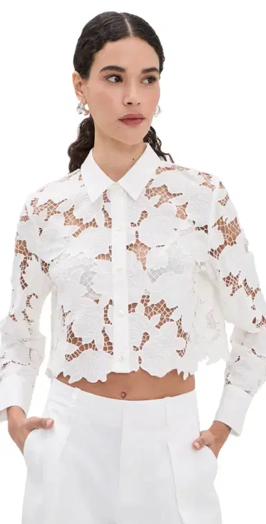 L'AGENCE eychelle Cropped Button Down Shirt | Thumbnail 1 L'AGENCE eychelle Cropped Button Down Shirt | Thumbnail 1