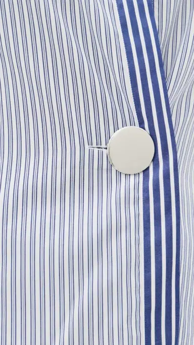 MARQUES ALMEIDA Patchwork Overlapping Front Tailored Shirt Blue Stripe 8 | Thumbnail 6 MARQUES ALMEIDA Patchwork Overlapping Front Tailored Shirt Blue Stripe 8 | Thumbnail 6