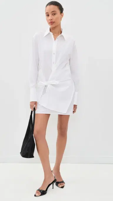 Helmut Lang Knot Shirt Dress White | Thumbnail 5 Helmut Lang Knot Shirt Dress White | Thumbnail 5