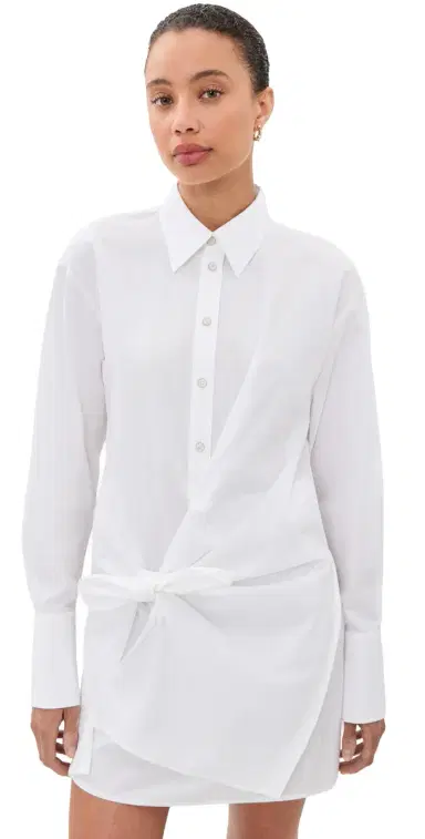Helmut Lang Knot Shirt Dress White | Thumbnail 1 Helmut Lang Knot Shirt Dress White | Thumbnail 1