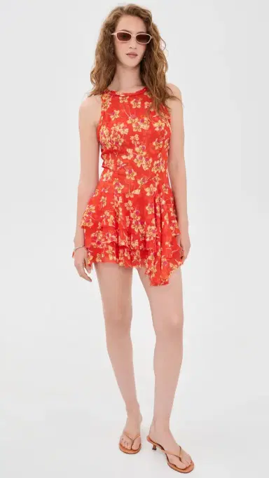 Free People Raven Printed Mini Dress Red Combo | Thumbnail 5 Free People Raven Printed Mini Dress Red Combo | Thumbnail 5