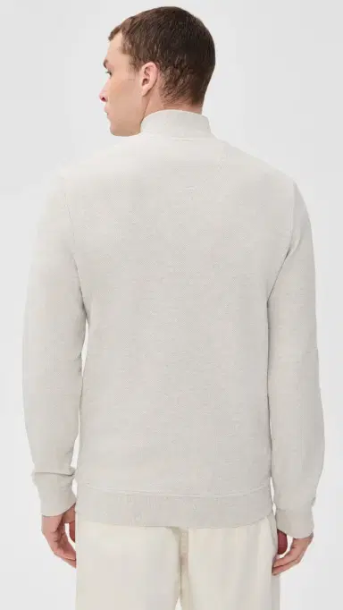 Barbour Ravensworth Half Zip Sweatshirt Ecru Marl | Thumbnail 3 Barbour Ravensworth Half Zip Sweatshirt Ecru Marl | Thumbnail 3