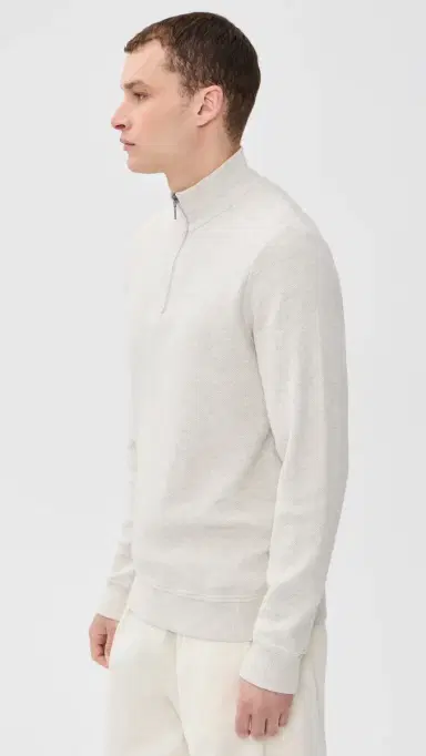 Barbour Ravensworth Half Zip Sweatshirt Ecru Marl | Thumbnail 4 Barbour Ravensworth Half Zip Sweatshirt Ecru Marl | Thumbnail 4