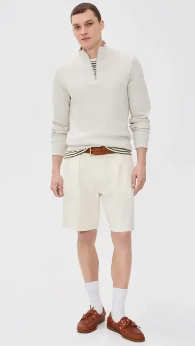 Barbour Ravensworth Half Zip Sweatshirt Ecru Marl | Thumbnail 5 Barbour Ravensworth Half Zip Sweatshirt Ecru Marl | Thumbnail 5