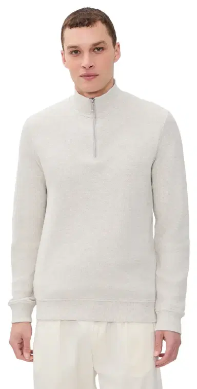 Barbour Ravensworth Half Zip Sweatshirt Ecru Marl | Thumbnail 1 Barbour Ravensworth Half Zip Sweatshirt Ecru Marl | Thumbnail 1