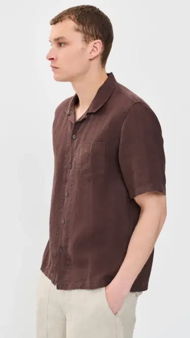 Alex Mill Camp Shirt In Linen Dark Brown | Thumbnail 4 Alex Mill Camp Shirt In Linen Dark Brown | Thumbnail 4