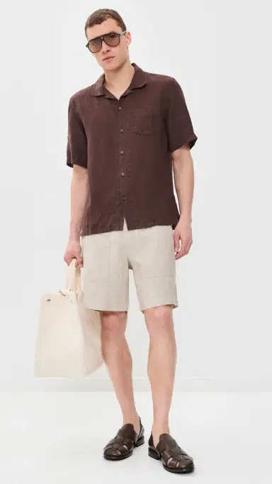Alex Mill Camp Shirt In Linen Dark Brown | Thumbnail 5 Alex Mill Camp Shirt In Linen Dark Brown | Thumbnail 5
