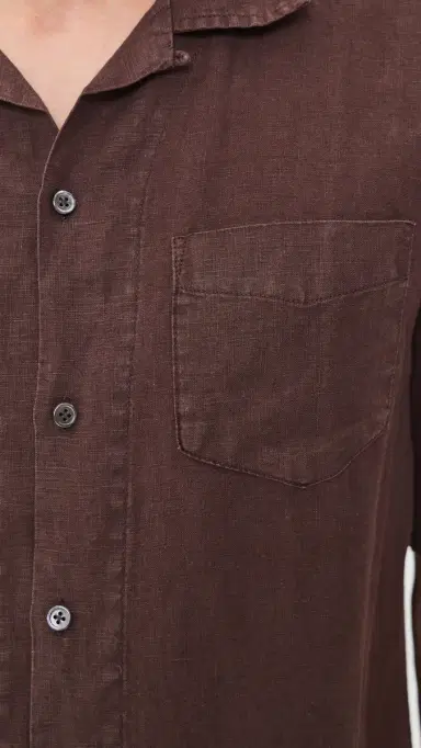 Alex Mill Camp Shirt In Linen Dark Brown | Thumbnail 6 Alex Mill Camp Shirt In Linen Dark Brown | Thumbnail 6