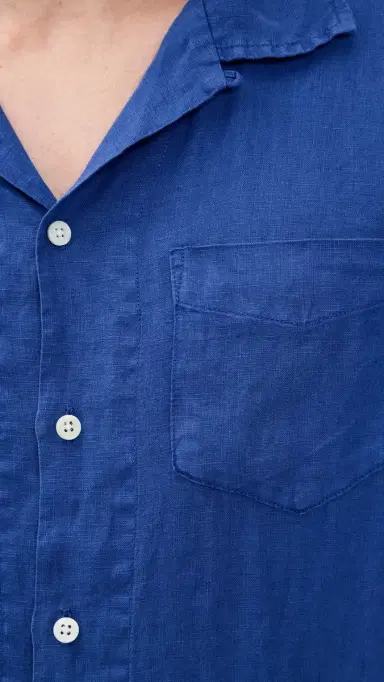 Alex Mill Camp Shirt In inen Cobalt | Thumbnail 6 Alex Mill Camp Shirt In inen Cobalt | Thumbnail 6
