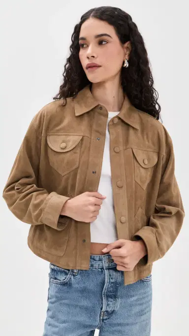 FRAME The Suede Utility Jacket Chai | Thumbnail 2 FRAME The Suede Utility Jacket Chai | Thumbnail 2