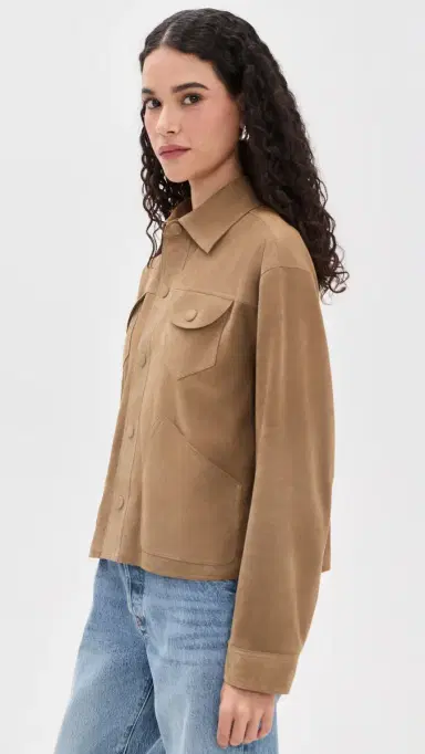 FRAME The Suede Utility Jacket Chai | Thumbnail 4 FRAME The Suede Utility Jacket Chai | Thumbnail 4